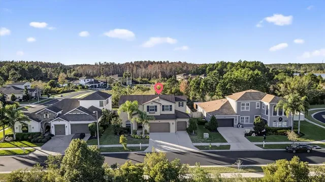 a view of a street with a building in the background