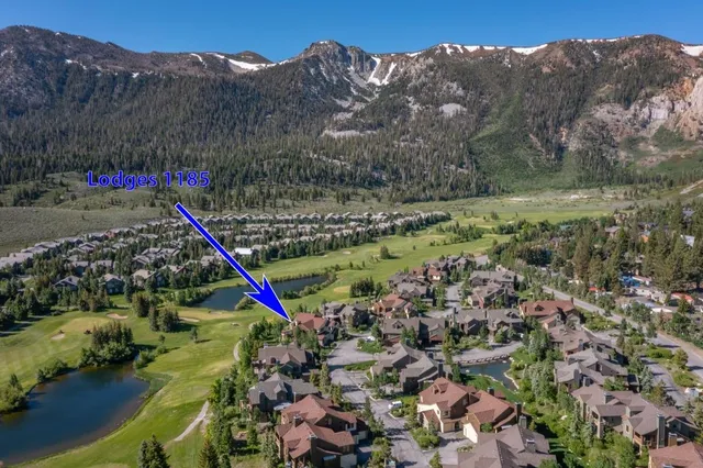an aerial view of residential houses with outdoor space and street view
