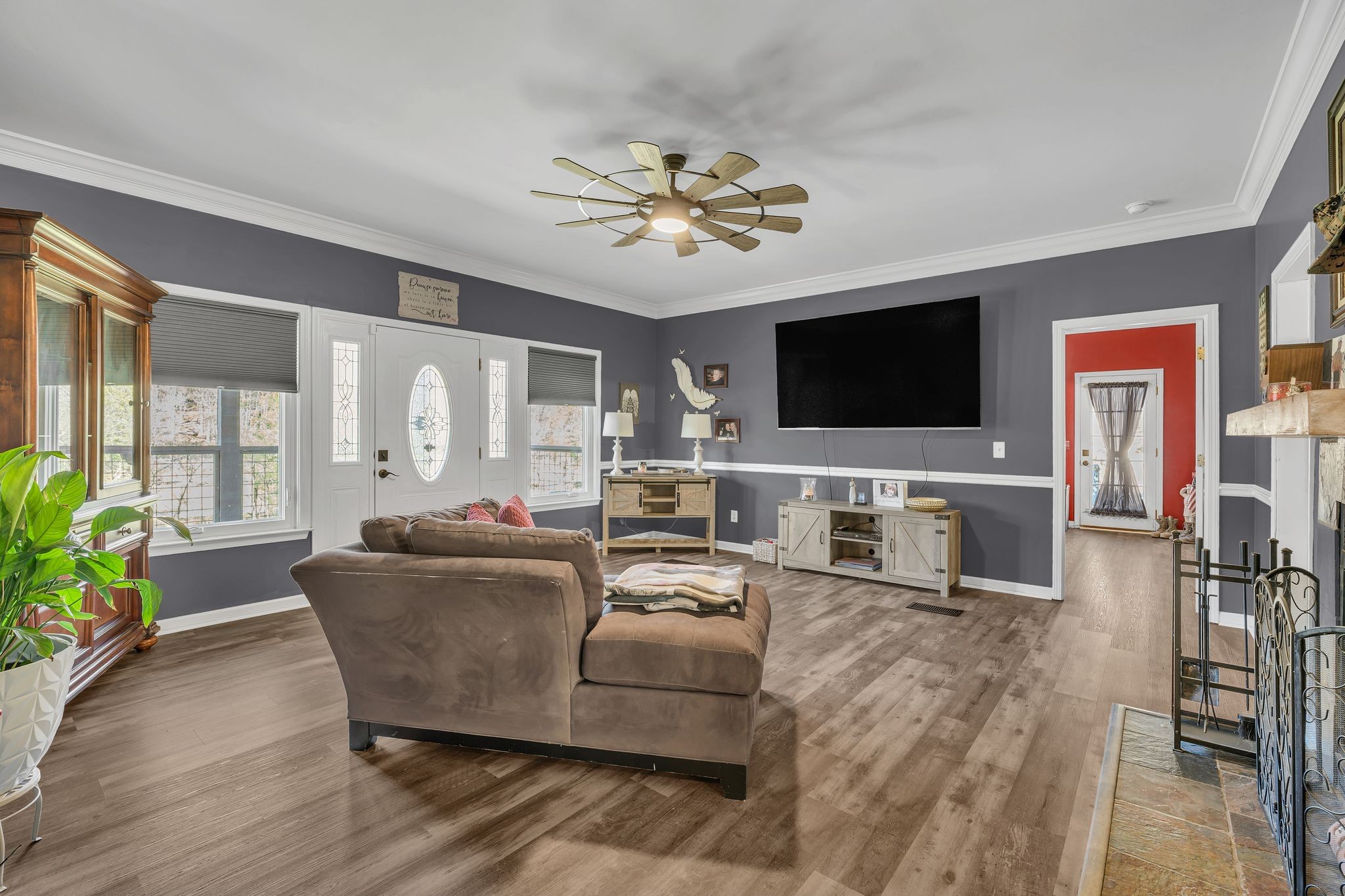 5063 Miller Lake Road Culleoka, TN 38451 - Photo 4 of 22 a living room with furniture and a flat screen tv