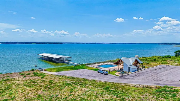 a view of a lake with a mountain