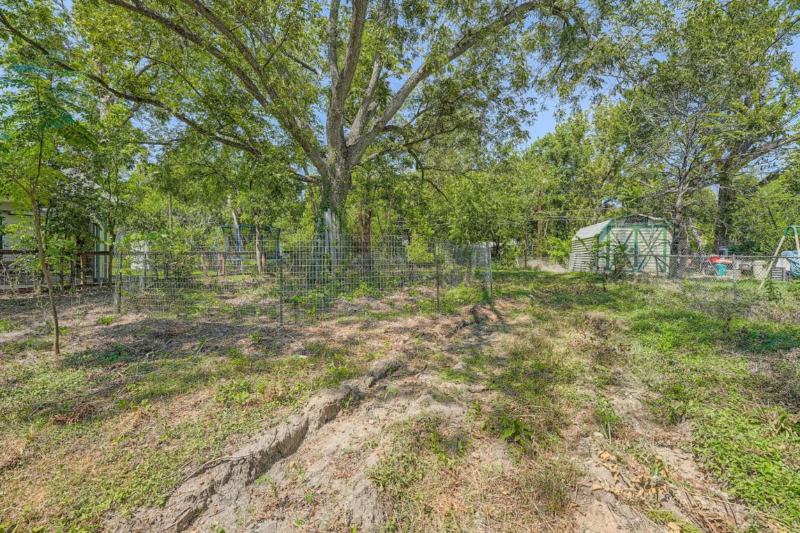3706 Basford Road Austin, TX 78722 - Photo 4 of 12 a backyard of a house with lots of green space and fountain