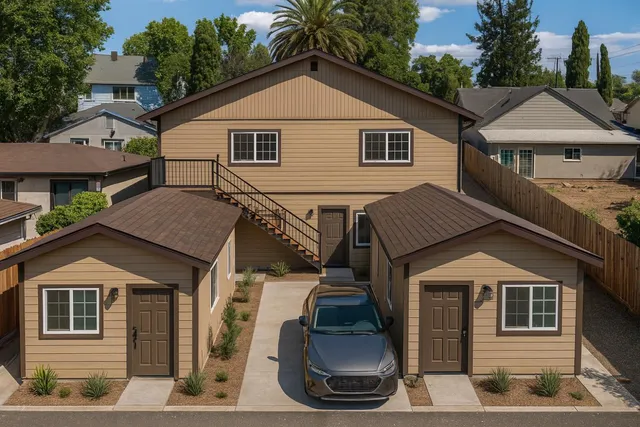 a living room with furniture and a couch