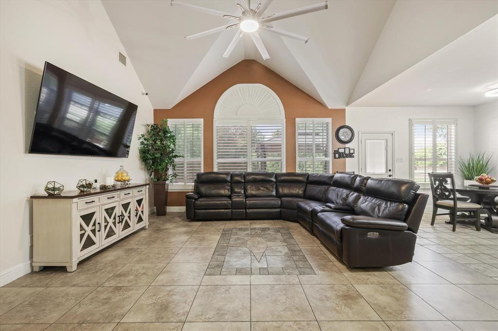 1973 Garrison Way Garland, TX 75040 - Photo 13 of 29 a living room with furniture and a flat screen tv