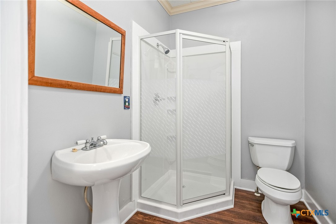 303 Garcitas Grove Road Inez, TX 77968 - Photo 23 of 39 a bathroom with a shower a toilet and a sink