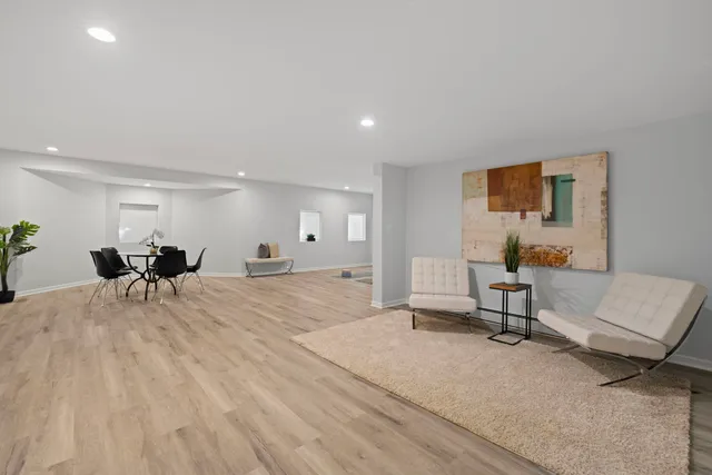 a view of a livingroom with furniture and a living room