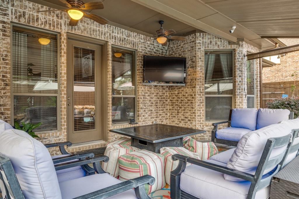 2810 Baker Street Sachse, TX 75048 - Photo 24 of 26 View of patio with outdoor lounge area and a ceiling fan