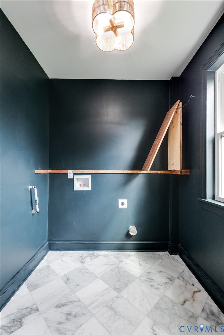 14000 Westfield Road Midlothian, VA 23113 - Photo 23 of 49 Washroom featuring marble floors, hookup for a was
