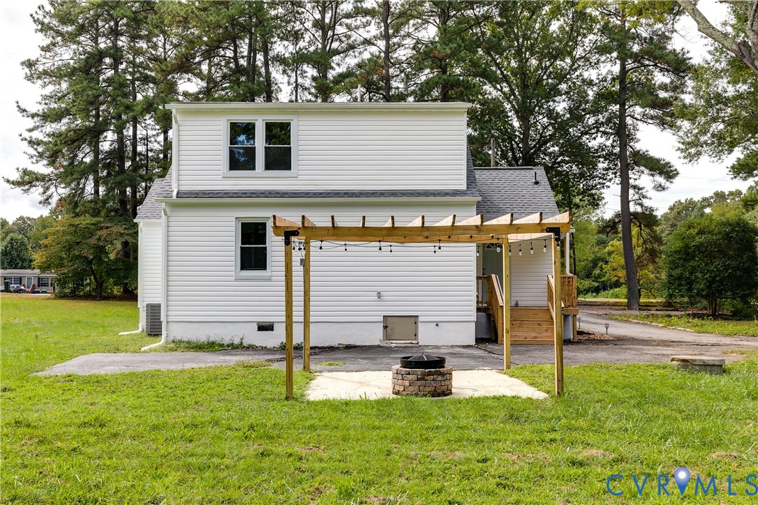 14000 Westfield Road Midlothian, VA 23113 - Photo 47 of 49 Back of house with crawl space, a lawn, a patio, a
