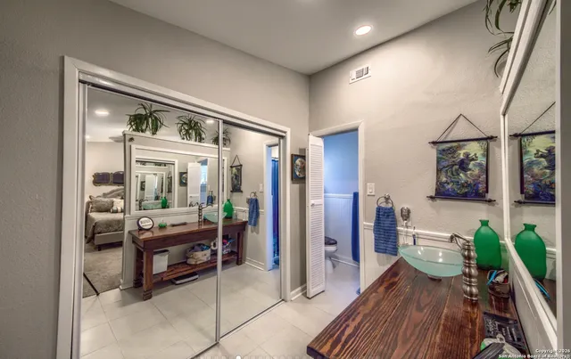 a living room with furniture