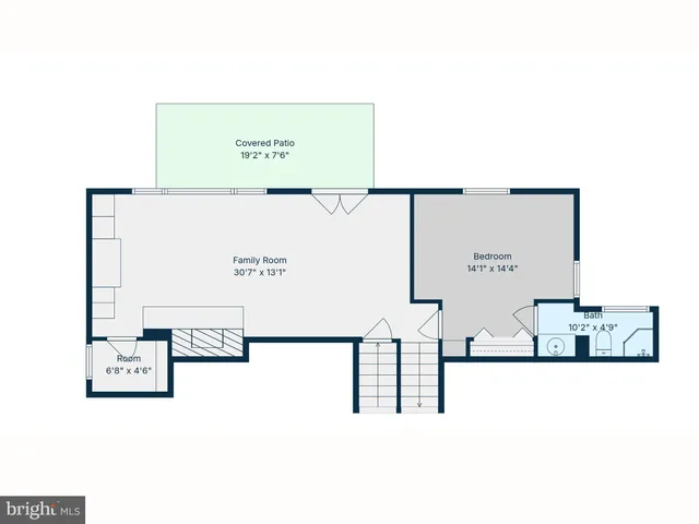 a bedroom with a bed and a view of bathroom