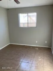 an empty room with closet