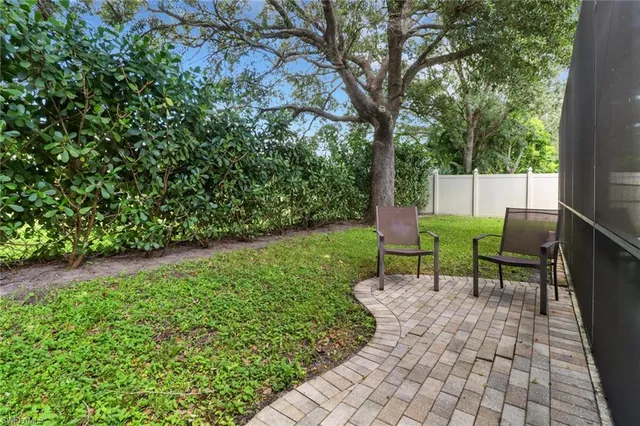 a view of a backyard with a slide