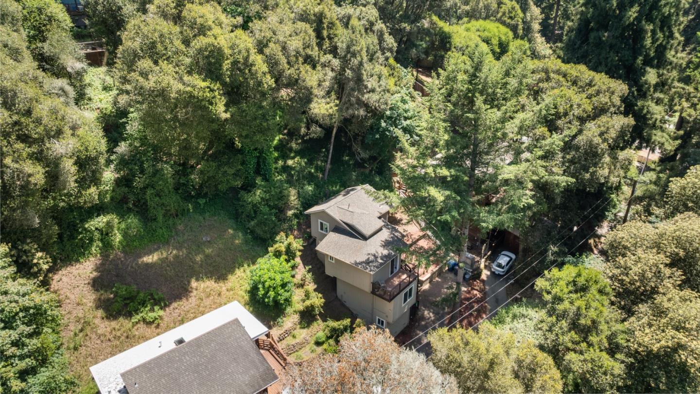140 Baker Road Aptos, CA 95003 - Photo 60 of 62 an aerial view of a house with a yard basket ball court and outdoor seating