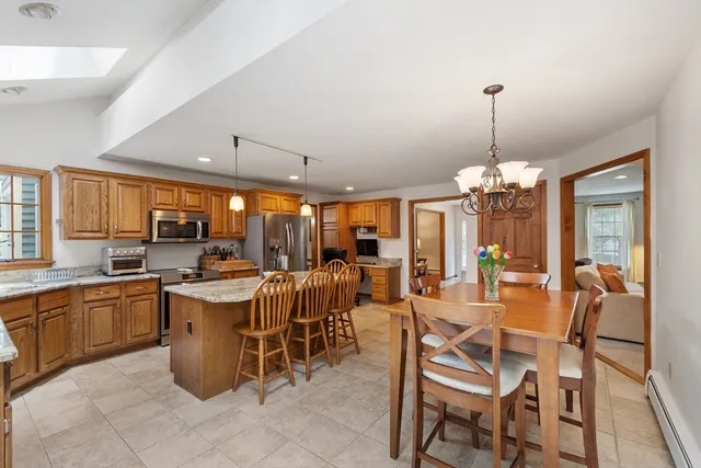a view of a dining room and livingroom view