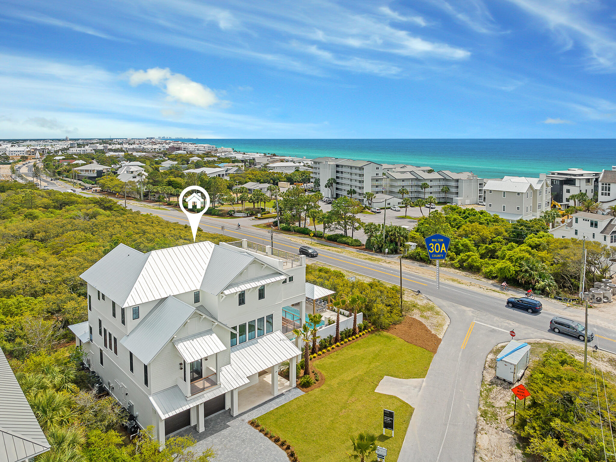 24 Brenda Ln Inlet Beach Inlet Beach, FL 32461 - Photo 1 of 55 an aerial view of a house with a ocean view