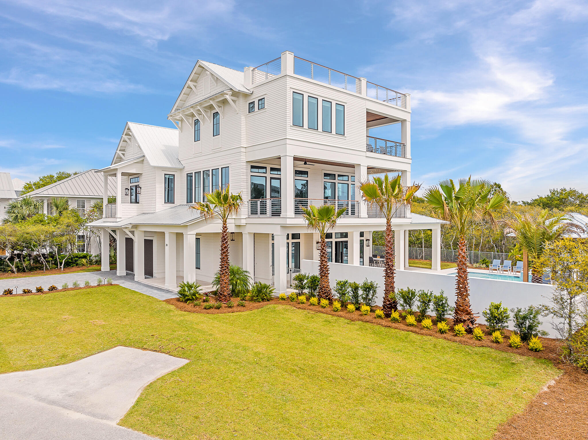 24 Brenda Ln Inlet Beach Inlet Beach, FL 32461 - Photo 3 of 55 a front view of a house with swimming pool