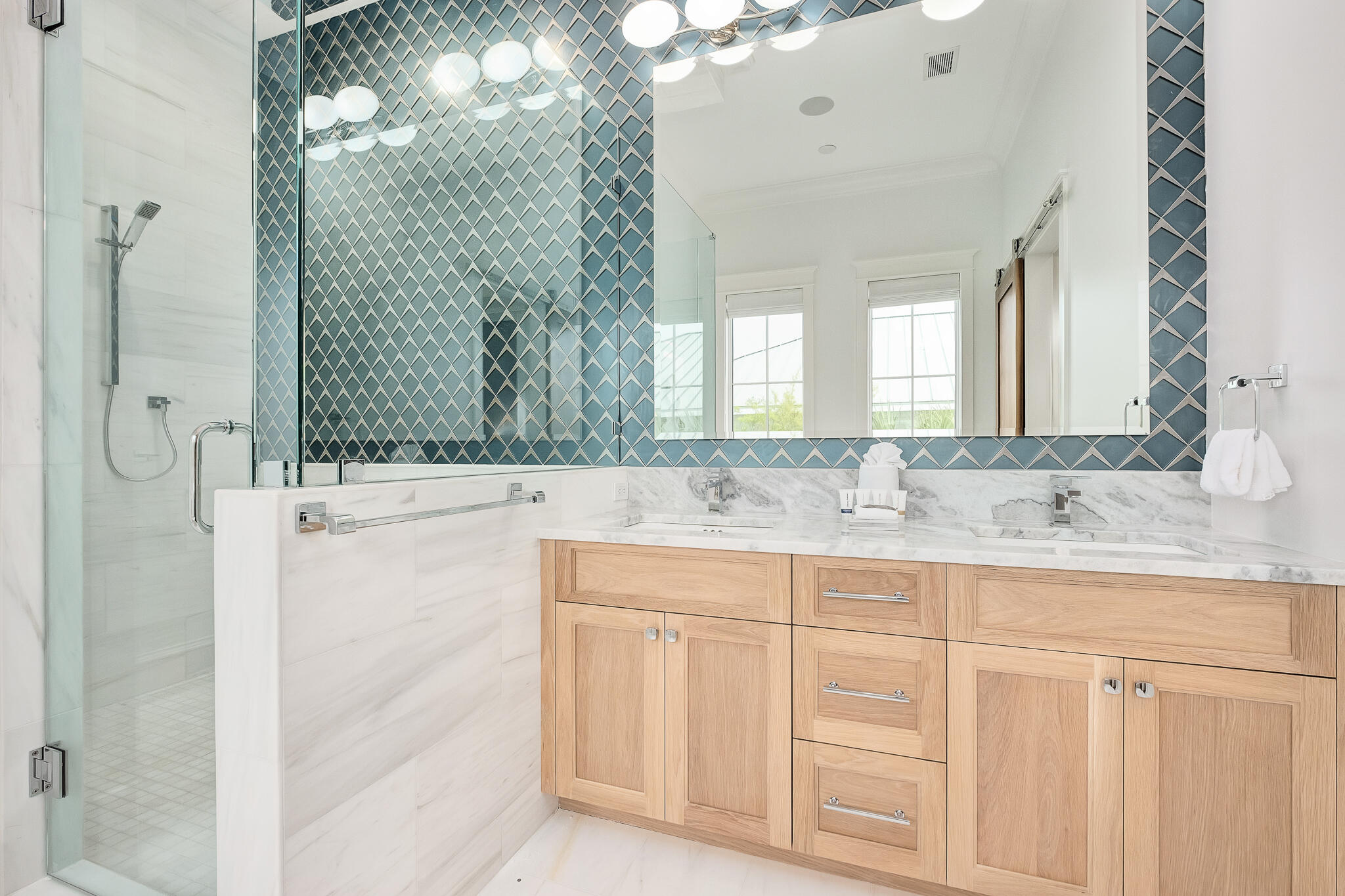24 Brenda Ln Inlet Beach Inlet Beach, FL 32461 - Photo 32 of 55 a bathroom with a sink and a mirror