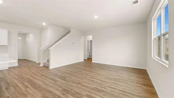 an empty room with a window