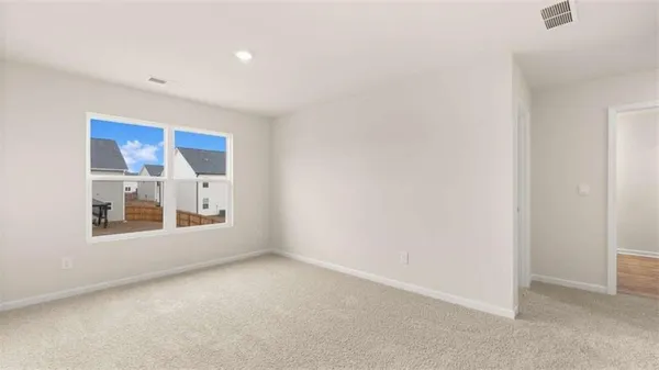 a view of a swimming pool with a lake view