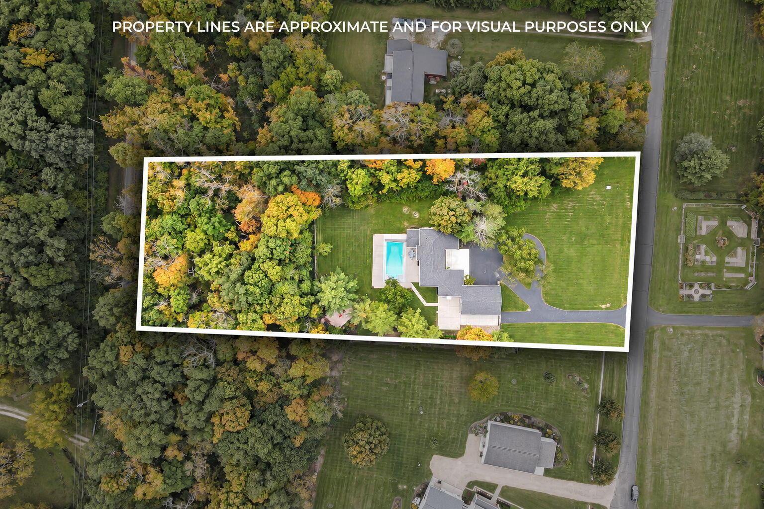 7140 Cook Road Powell, OH 43065 - Photo 17 of 87 Expansive property featuring mature trees, a manicured lawn, a swimming pool, and a winding driveway
