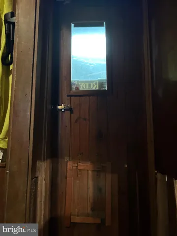 a bathroom with a window