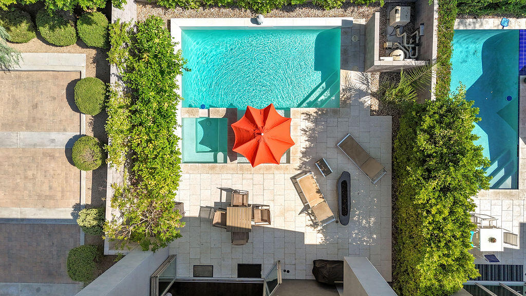350 Goleta Way Palm Springs, CA 92264 - Photo 60 of 60 an aerial view of a house with a yard basket ball court and outdoor seating