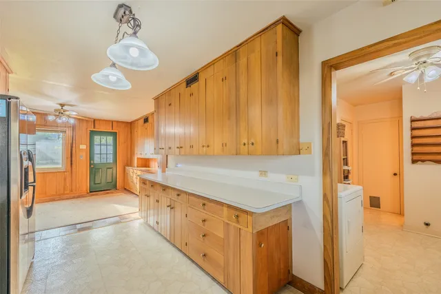 a room with a sink and a window