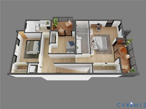 view of living room with furniture and white floor