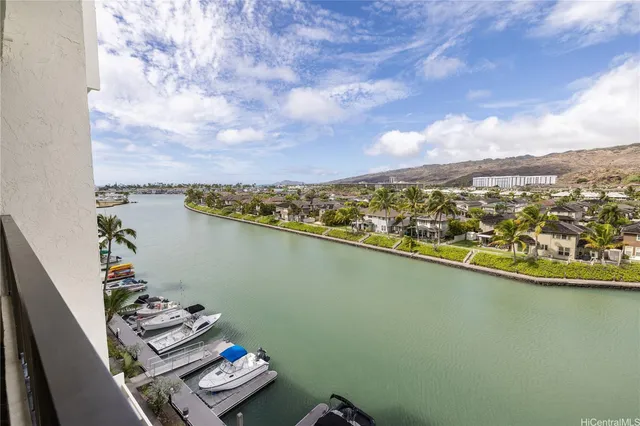an aerial view of lake and city