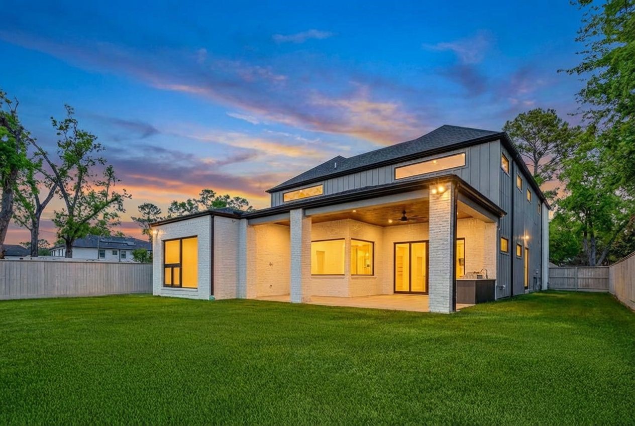 207 West 33rd Street Houston, TX 77018 - Photo 16 of 50 Expansive backyard with ample green space and room to design your dream pool, complemented by a long driveway and oversized garage with showroom-style flooring and lift-ready height.