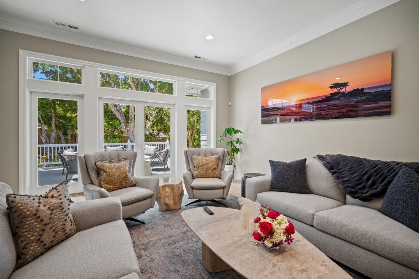 2823 Congress Road Pebble Beach, CA 93953 - Photo 15 of 49 a living room with furniture and a large window