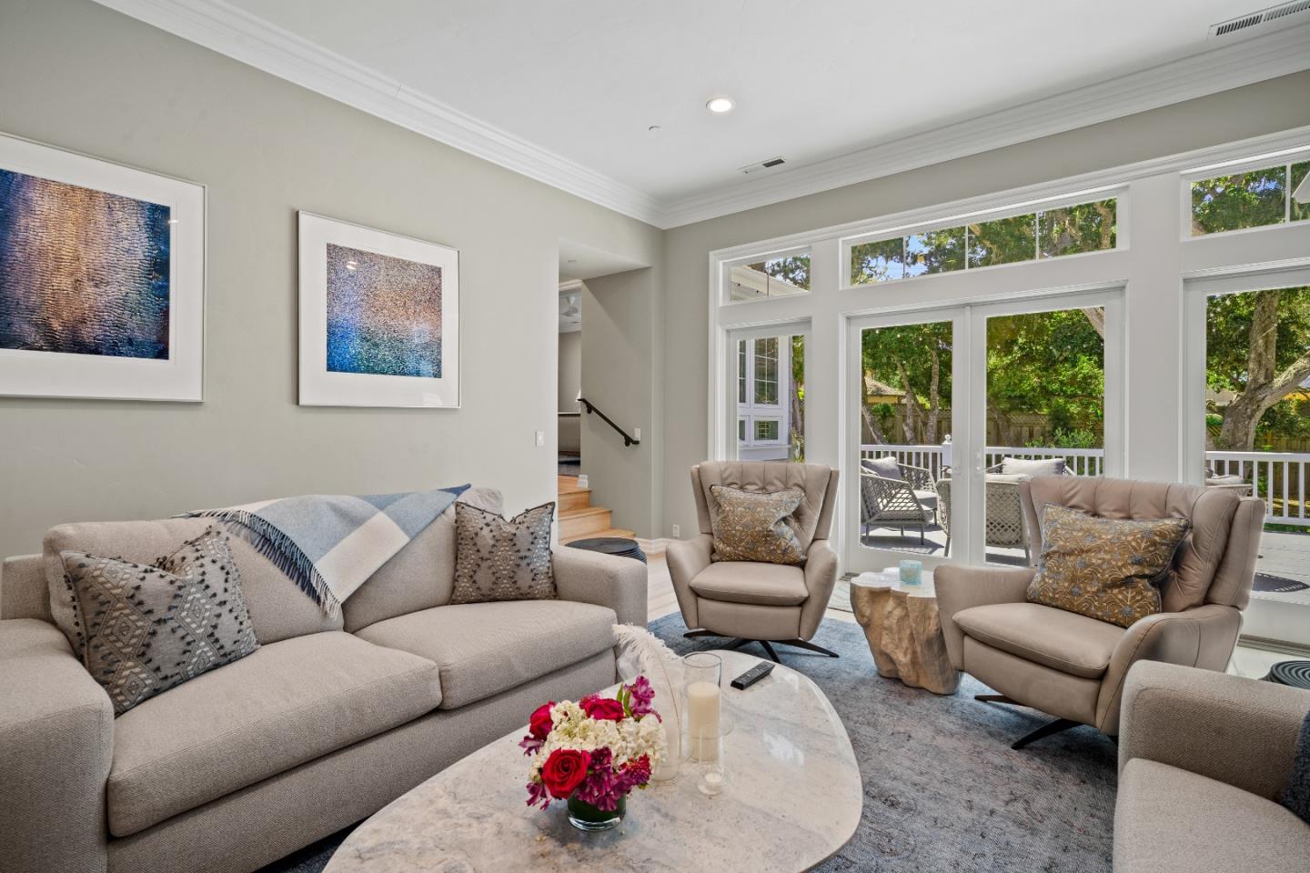 2823 Congress Road Pebble Beach, CA 93953 - Photo 16 of 49 a living room with furniture and a large window