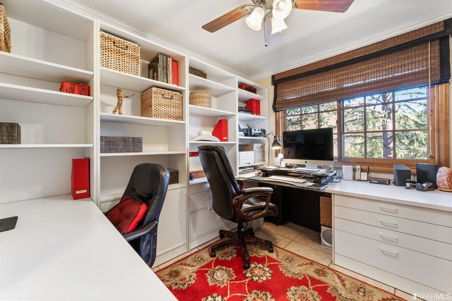 4912 John Muir Road Martinez, CA 94553 - Photo 23 of 59 a view of a workspace with furniture and a window