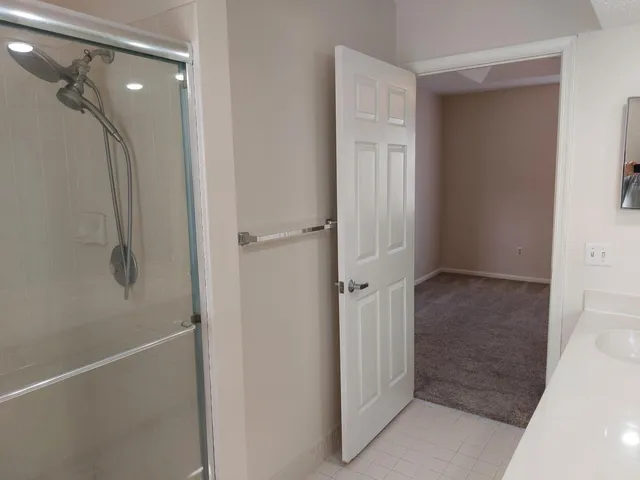 a bathroom with a shower