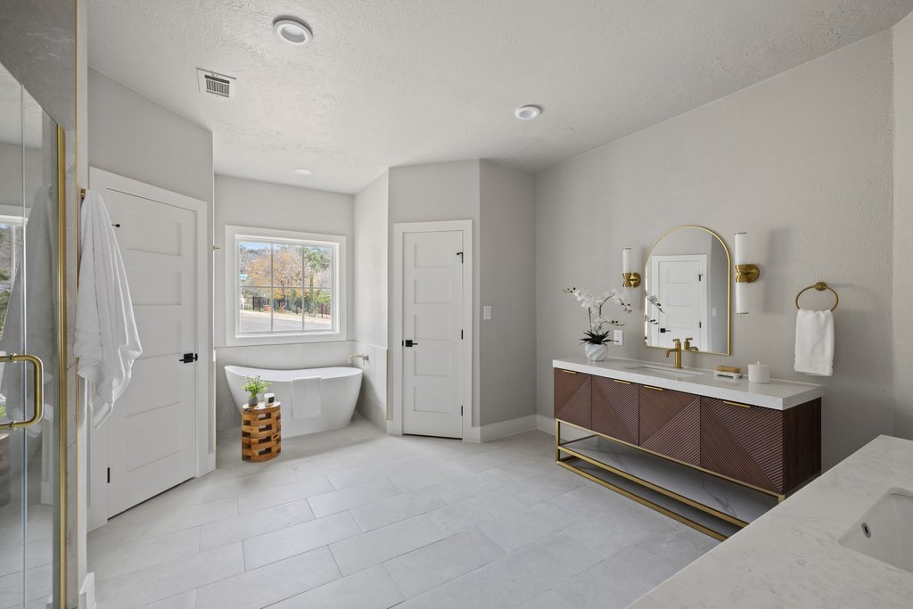 6311 Rusty Ridge Drive Austin, TX 78731 - Photo 21 of 37 a view of room with hardwood wall and bedroom view