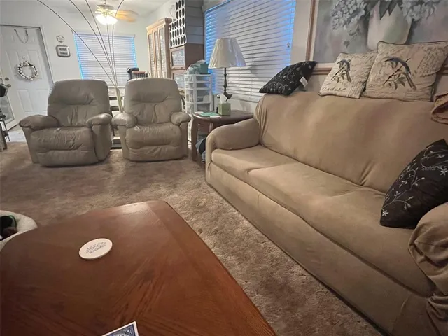a living room with furniture and a couch