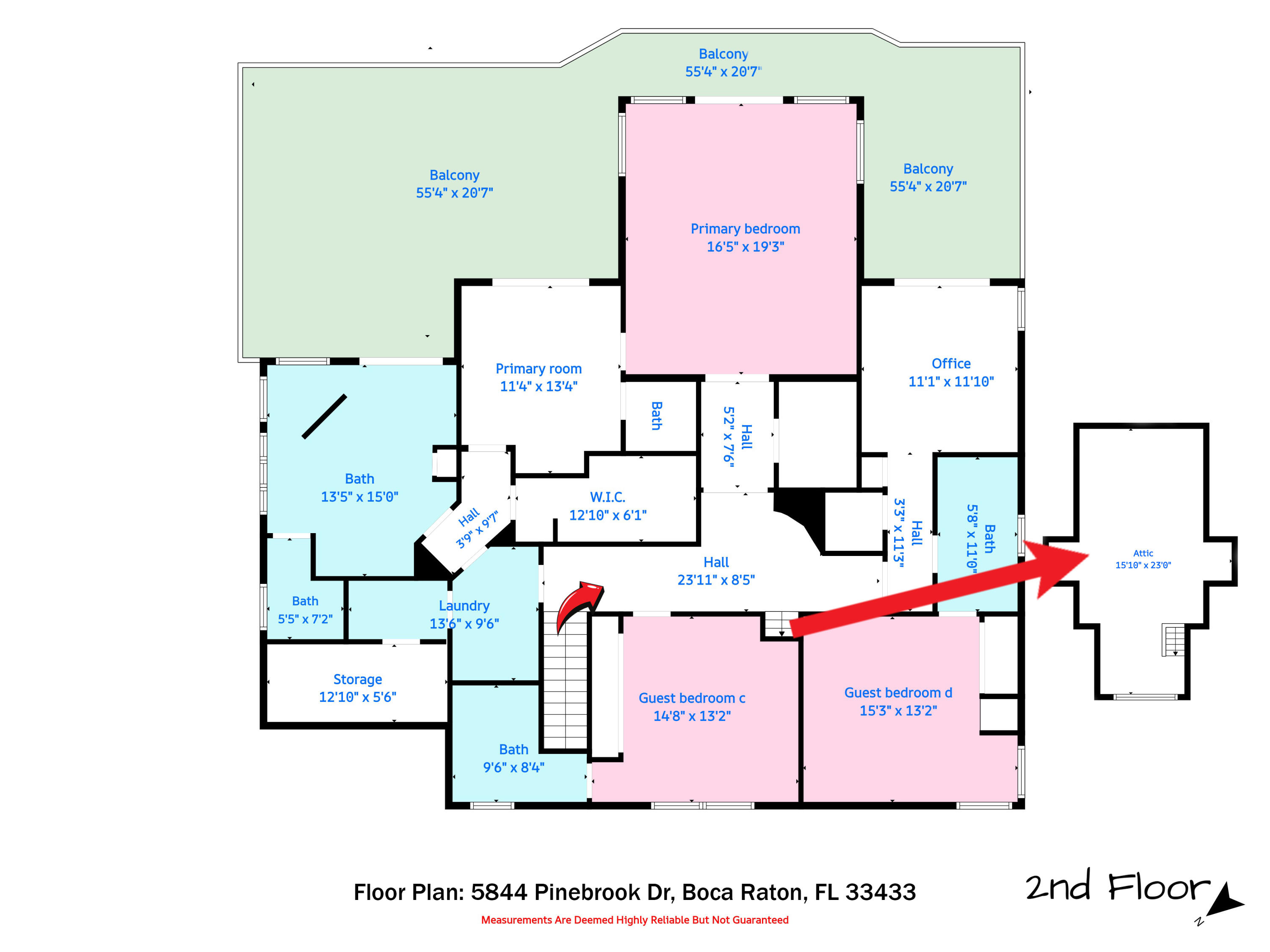 5844 Pinebrook Drive Boca Raton, FL 33433 - Photo 103 of 104 18 Floor Plan 2nd Floor