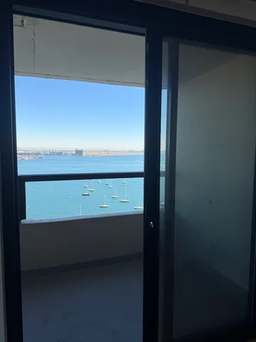 a view of an ocean from a balcony