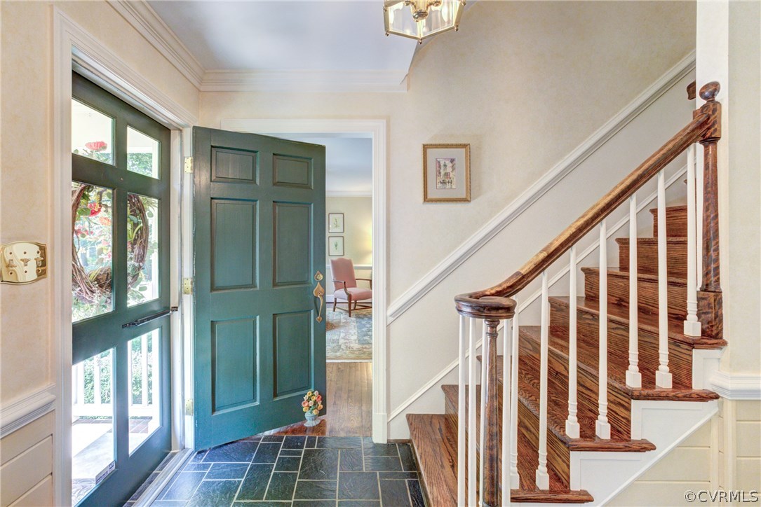 13311 South Chester Road Chester, VA 23831 - Photo 3 of 31 Foyer has tile floor and wainscoting