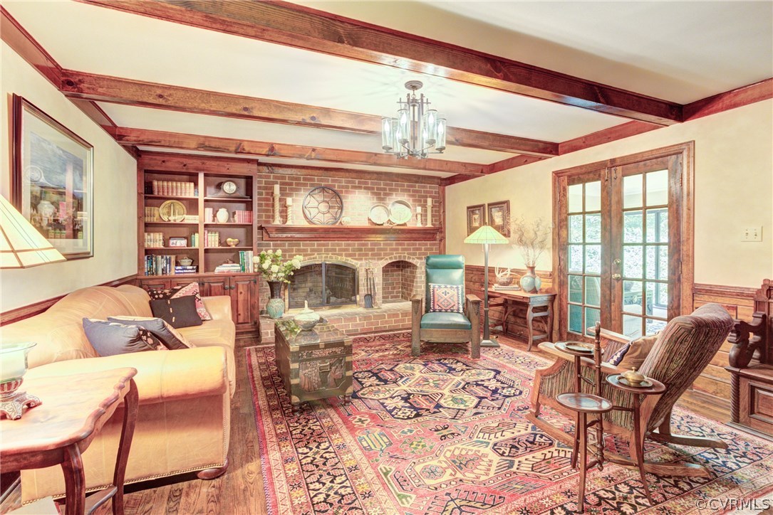 13311 South Chester Road Chester, VA 23831 - Photo 10 of 31 Family Room with wood-burning fireplace, built-ins