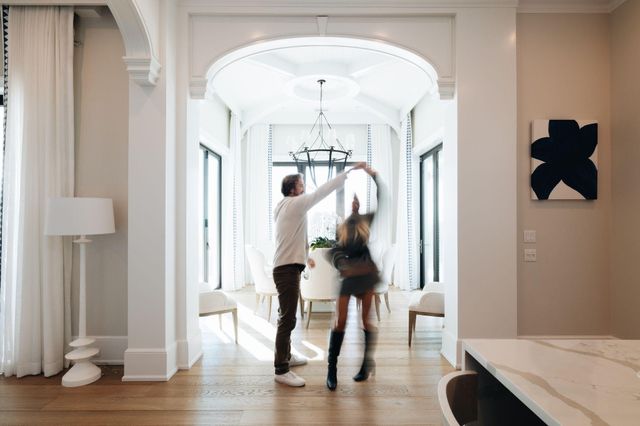 a view of entryway with wooden floor
