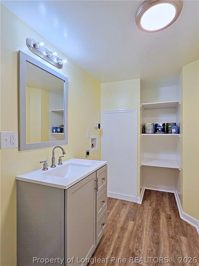 1031 Pine Acres Road White Oak, NC 28399 - Photo 20 of 29 a en suite bathroom with a sink and a mirror