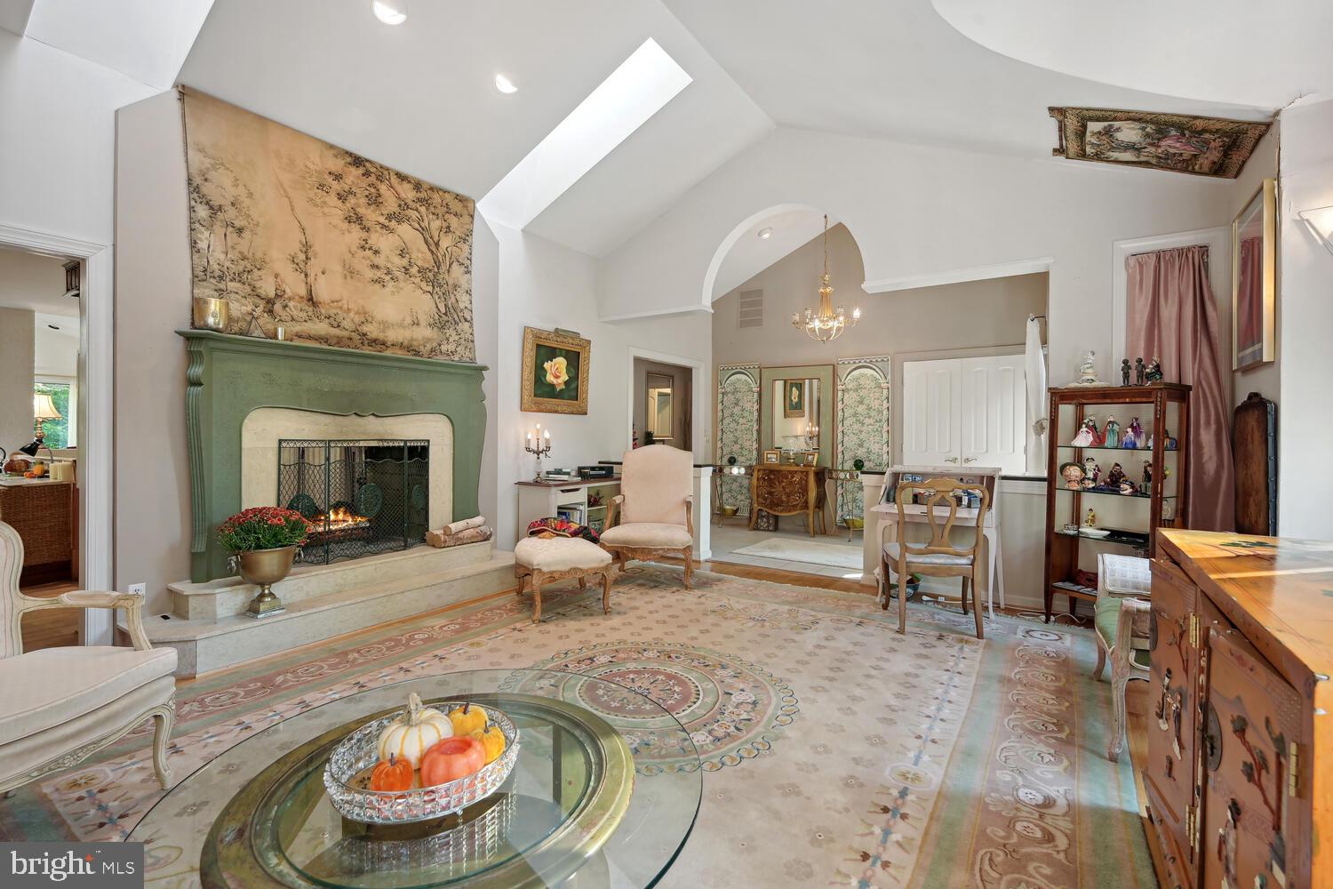 6205 Poe Road Bethesda, MD 20817 - Photo 4 of 44 Elegant Living Room w/2-Sided Fireplace