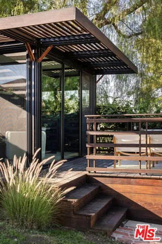 a table and chairs in a room