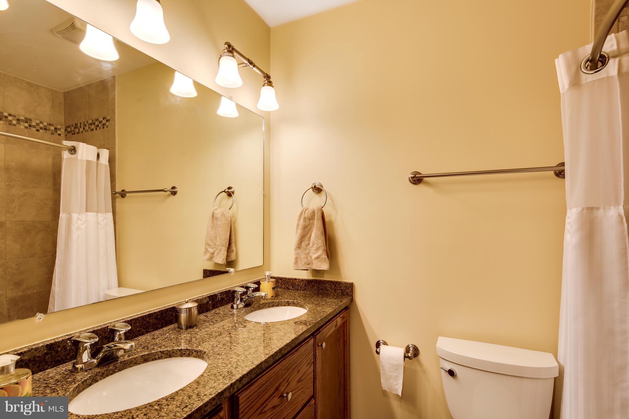 14608 Cutstone Way Silver Spring, MD 20905 - Photo 16 of 30 a bathroom with a granite countertop sink toilet and shower