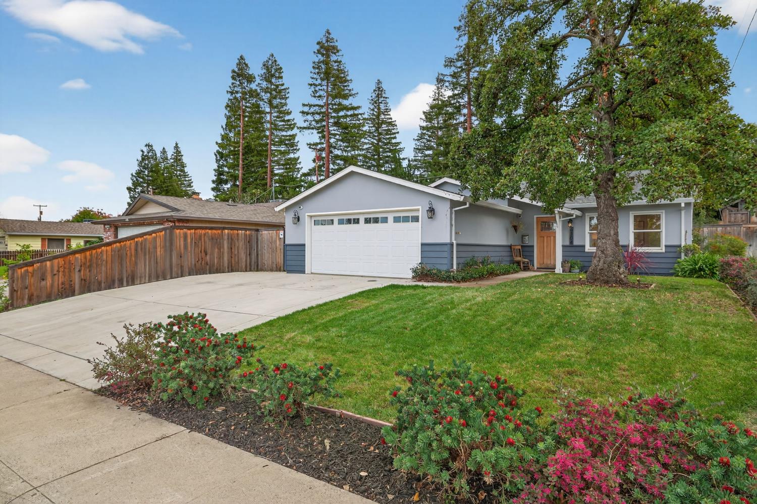 a house view with a garden space