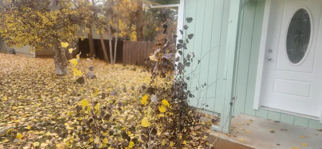 a kitchen with white cabinets and stove
