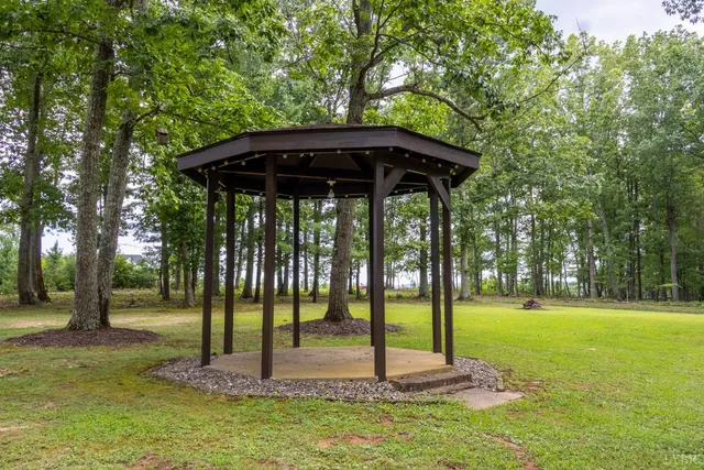 a view of a park with slide