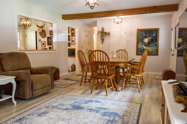 a view of a livingroom and dining room