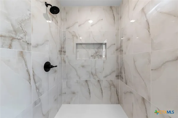 a bathroom with a tub